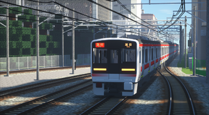 當辺駅付近を走行中の2200系電車による急行列車(2016年)